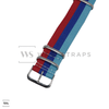 Light Blue, Blue & Red Classic British Military Watch Strap