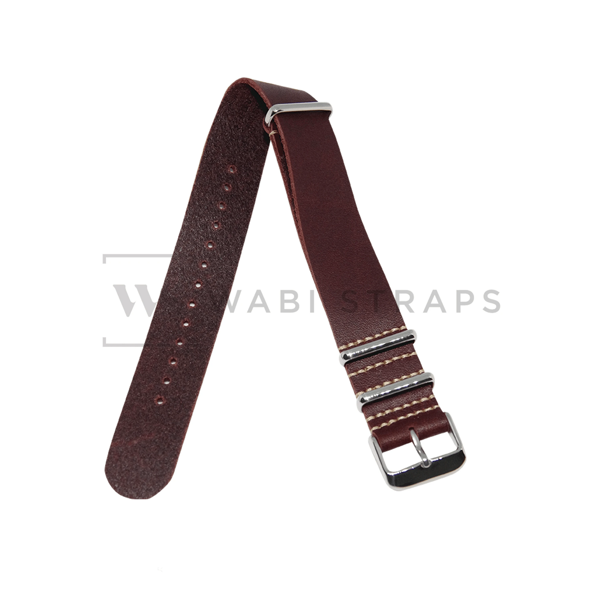 Mahogany Crazy Horse Leather One-Piece Watch Strap