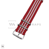 Red & White Striped Racing British Military Watch Strap